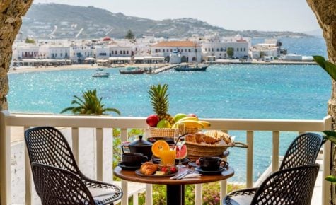 Yalos Hotel Sunset view Mykonos town private rooms